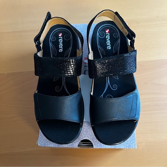 NIB Revere Como Leather Sandals, Adjustable sz 8 - Picture 5 of 14